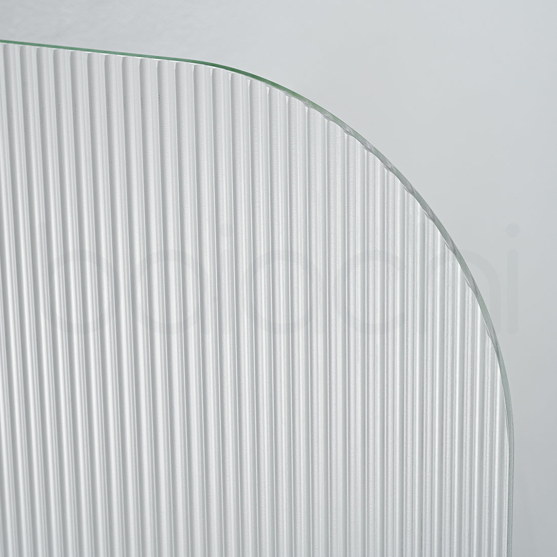 Baiachi 1000mm Curved Fluted Glass Fixed Panel Shower Screen Chrome