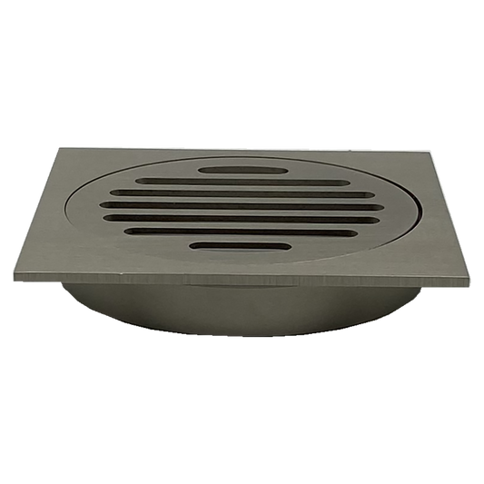 110X110mm Brushed Nickel Bathroom Shower 100mm Floor Waste Drain