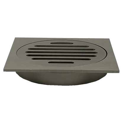 110X110mm Brushed Nickel Bathroom Shower 100mm Floor Waste Drain