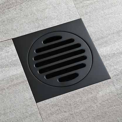 110X110mm Black Bathroom Shower 100mm Outlet Floor Waste Drain Grate