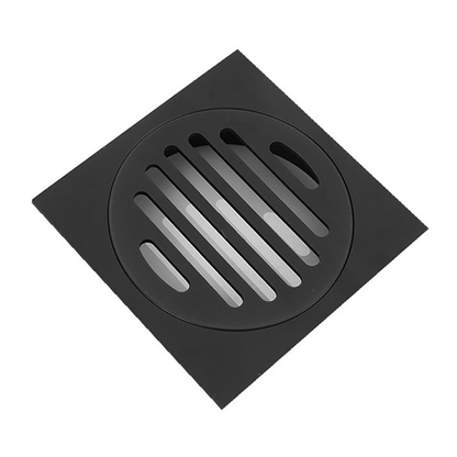 110X110mm Black Bathroom Shower 100mm Outlet Floor Waste Drain Grate