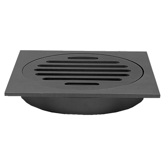 110X110mm Gun Metal Bathroom Shower 100mm Floor Waste Drain Grate