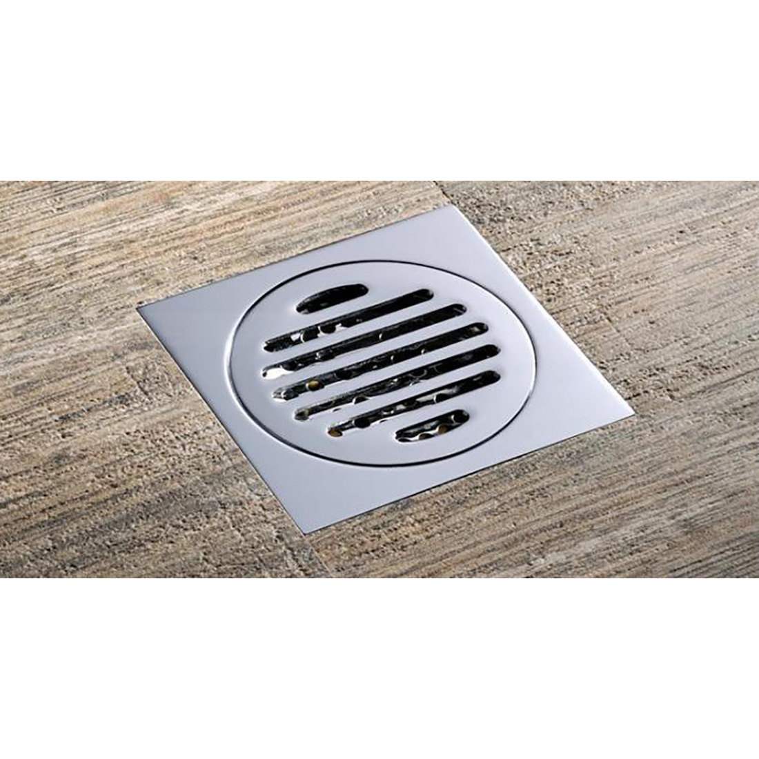110X110mm Bathroom Shower 100mm Outlet Floor Waste Drain Grate Chrome
