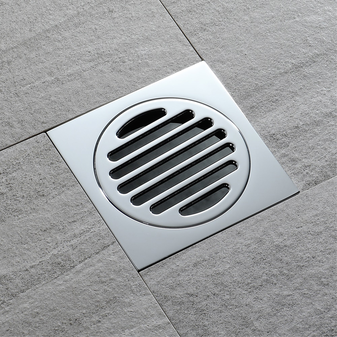 110X110mm Bathroom Shower 100mm Outlet Floor Waste Drain Grate Chrome