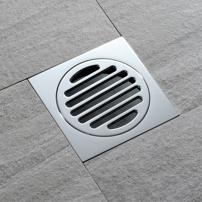 110X110mm Bathroom Shower 100mm Outlet Floor Waste Drain Grate Chrome