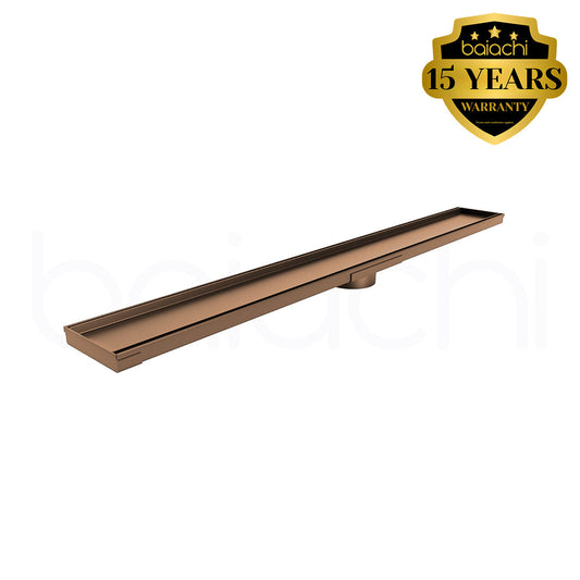 Baiachi 901-1200mm Linear Tile Insert Adjustable Floor Waste Brushed Copper