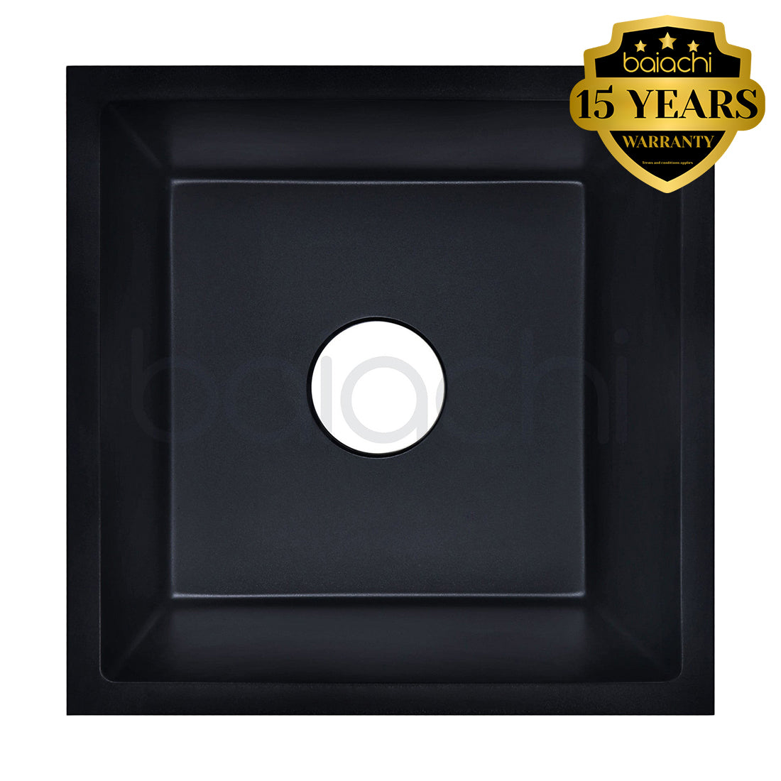 Baiachi 450 x 450 Single Bowl Granite Kitchen Sink Black