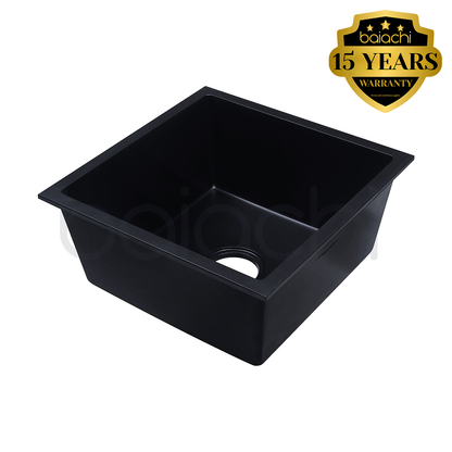 Baiachi 450 x 450 Single Bowl Granite Kitchen Sink Black