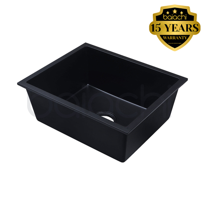 Baiachi 550 x 450 Single Bowl Granite Kitchen Sink Black