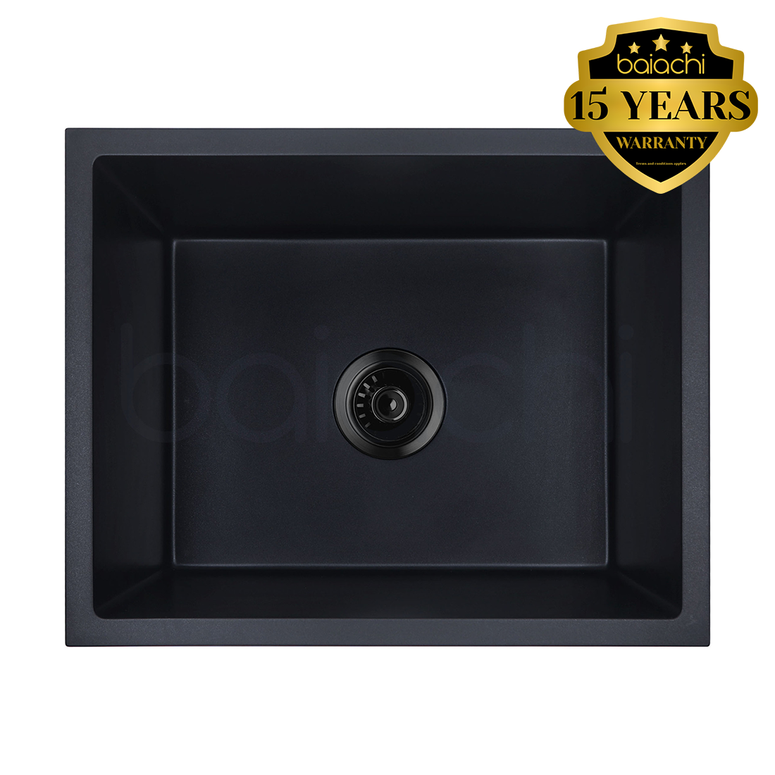 Baiachi 550 x 450 Single Bowl Granite Kitchen Sink Black