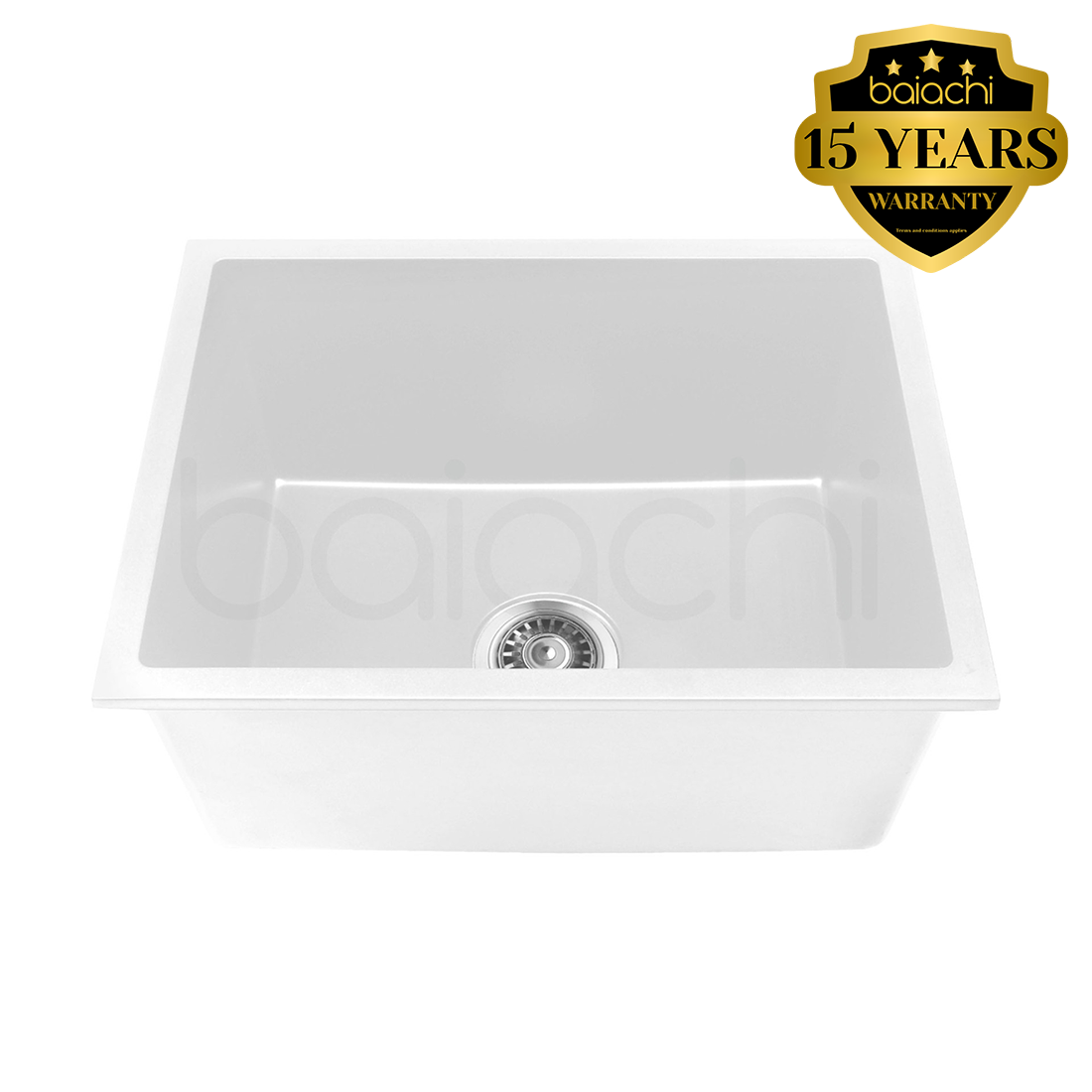 Baiachi 550 x 450 Single Bowl Granite Kitchen Sink White
