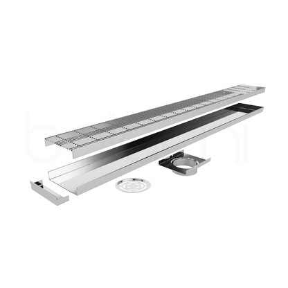 150-600mm Linear Heelguard Adjustable Floor Waste Brushed Gold