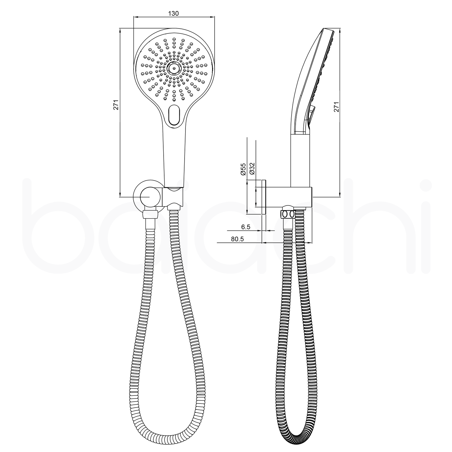 Noosa Multi Function Hand Shower Gun Metal