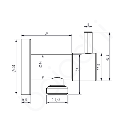 Baiachi Mini Cistern Stop Brushed Nickel