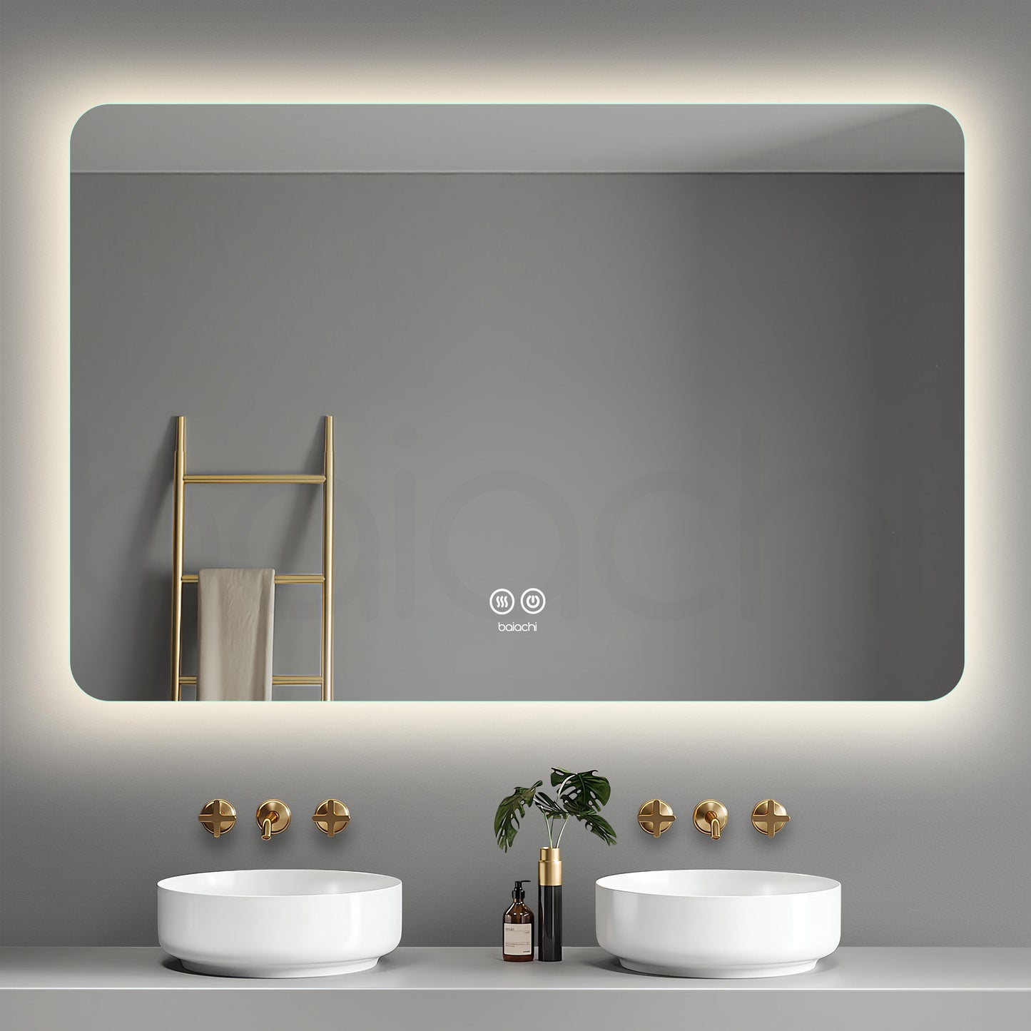 Baiachi LED Square 1200x800mm Backlit Anti-Fog Mirror