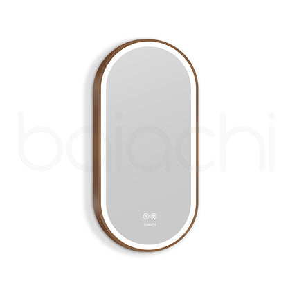 Baiachi Cora LED Oval 450mmx900mm Frame Mirror Brushed Copper