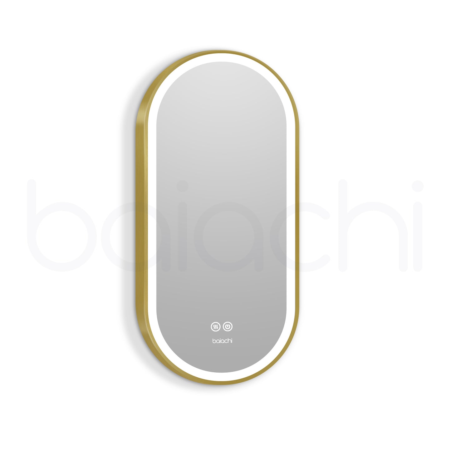 Baiachi Cora LED Oval 450mmx900mm Frame Mirror Brushed Gold