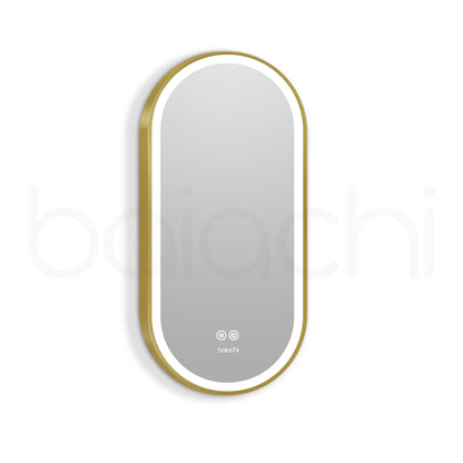 Baiachi Cora LED Oval 450mmx900mm Frame Mirror Brushed Gold