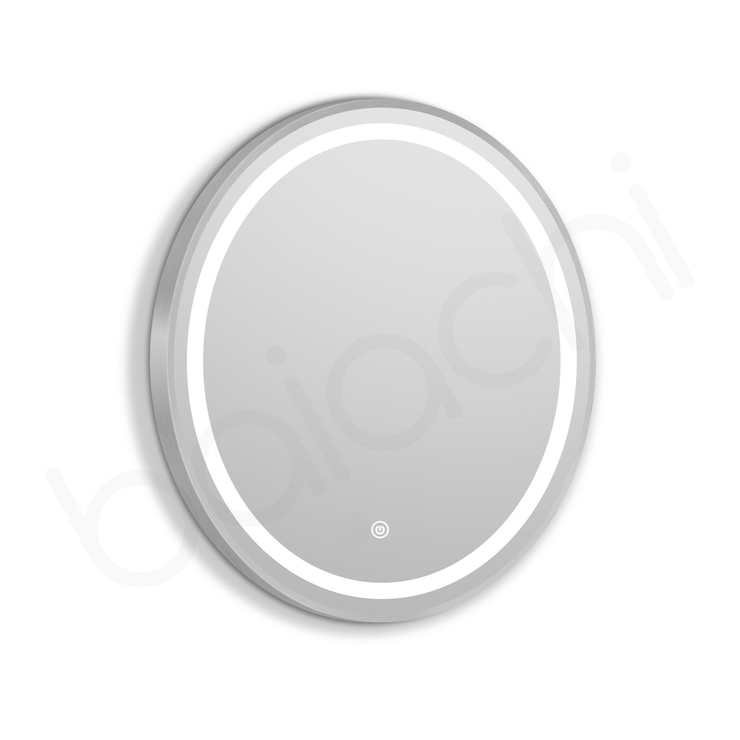 Baiachi Otus LED Round 600mm Frame Mirror Brushed Silver
