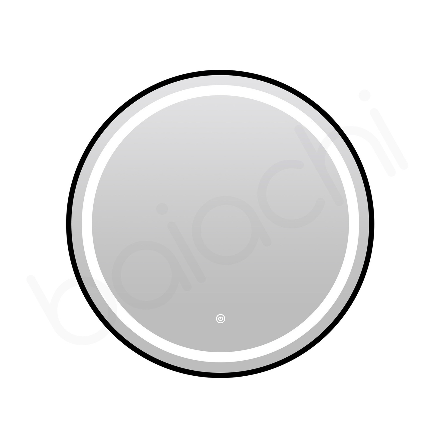 Baiachi Otus LED Round 600mm Frame Mirror Matte Black
