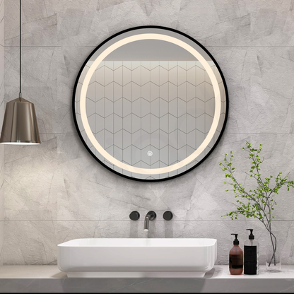 Baiachi Otus LED Round 600mm Frame Mirror Matte Black