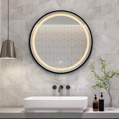 Baiachi Otus LED Round 600mm Frame Mirror Matte Black