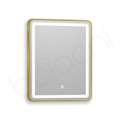 Baiachi Eden LED Square 600mmx750mm Frame Mirror Brushed Gold