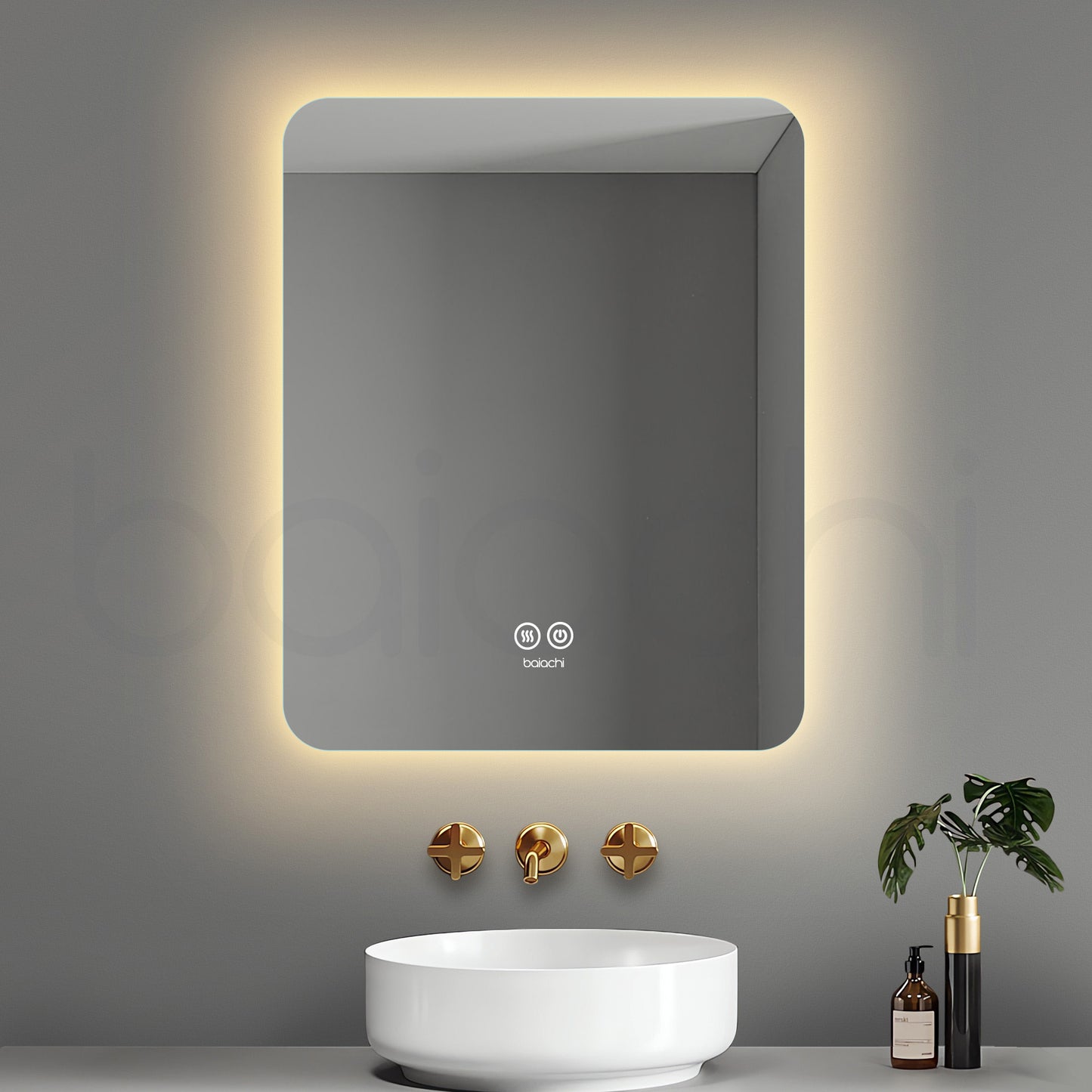 Baiachi LED Square 600x750mm Backlit Anti-Fog Mirror