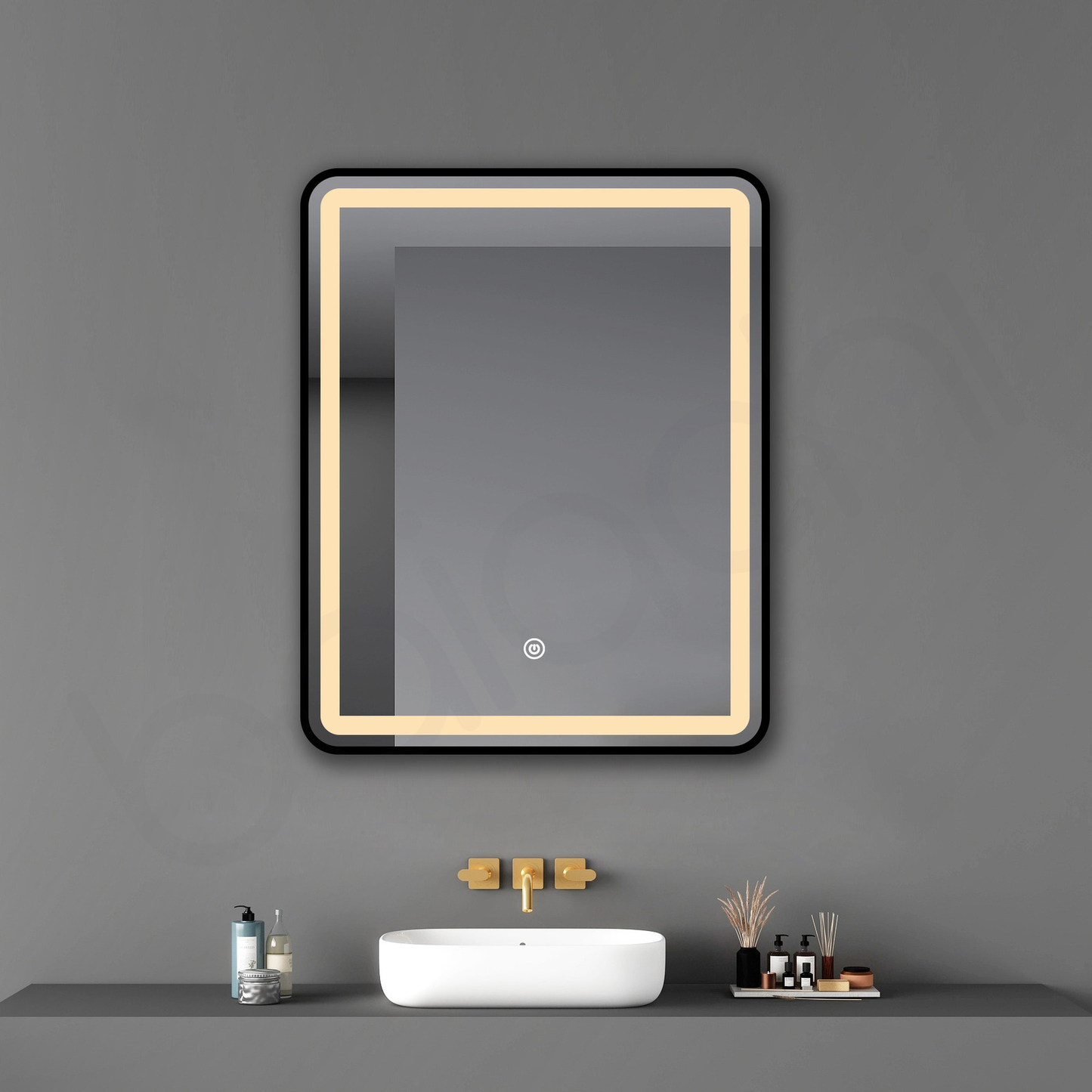 Baiachi Eden LED Square 600mmx750mm Frame Mirror Matte Black