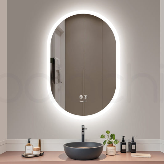 Baiachi Cora LED Oval 600mmx900mm Frameless Mirror.
