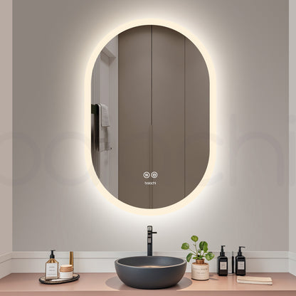 Baiachi Cora LED Oval 600mmx900mm Frameless Mirror.