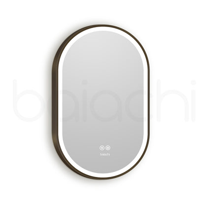 Baiachi Cora LED Oval 600mmx900mm Frame Mirror Antique Brass