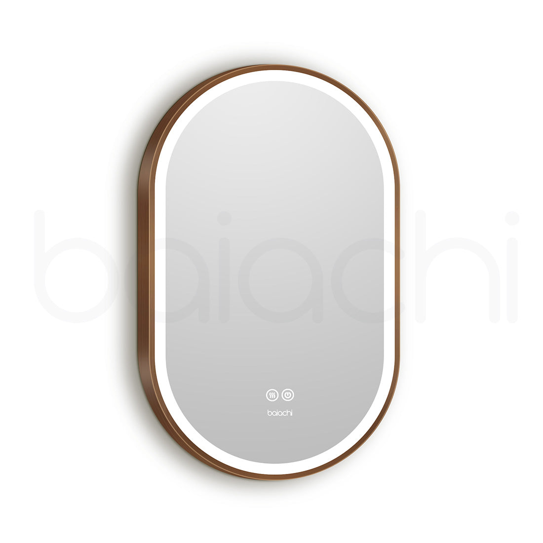 Baiachi Cora LED Oval 600mmx900mm Frame Mirror Brushed Copper