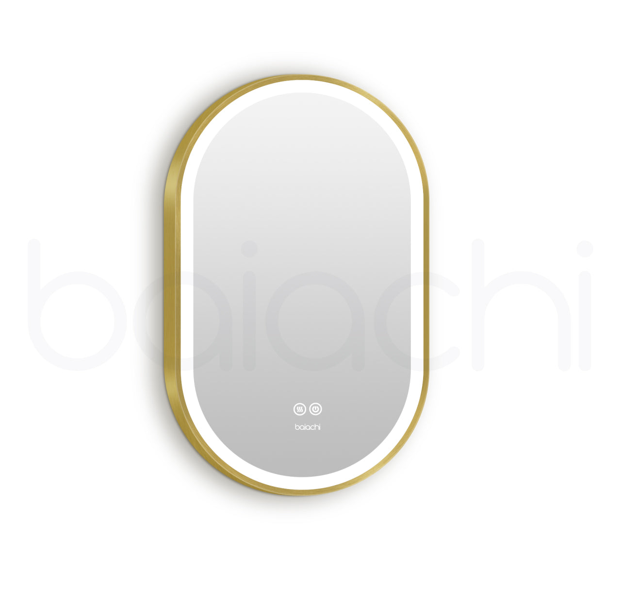 Baiachi Cora LED Oval 600mmx900mm Frame Mirror Brushed Gold