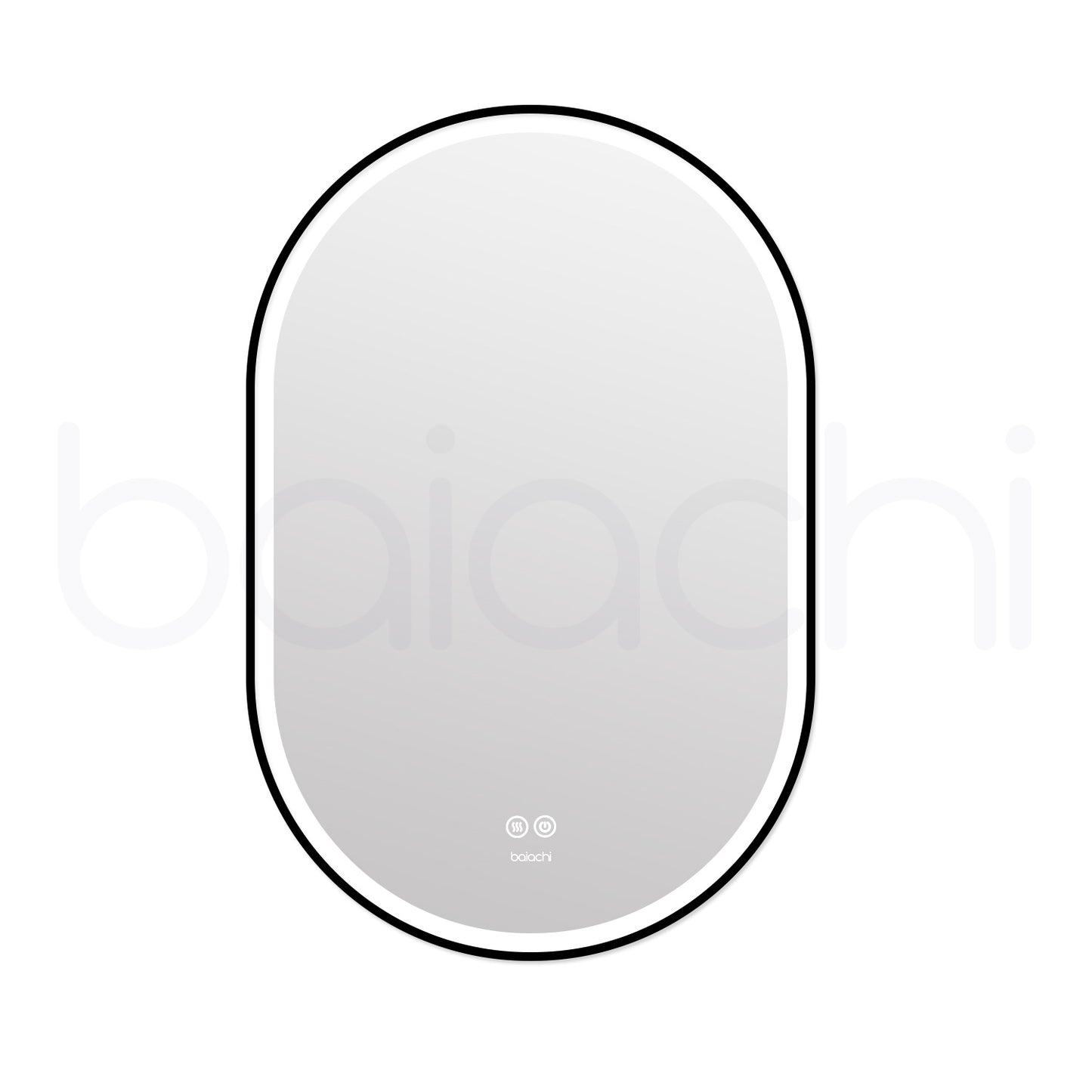 Baiachi Cora LED Oval 600mmx900mm Frame Mirror Matte Black