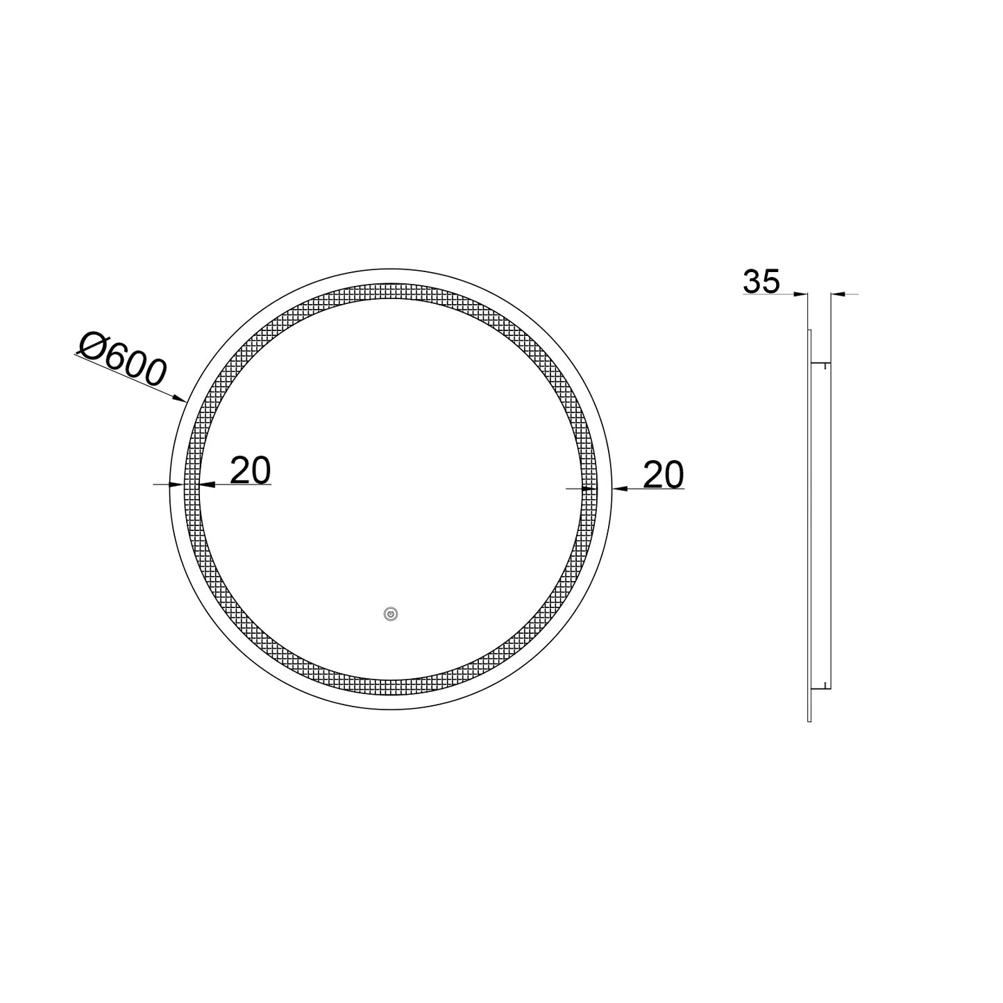 Baiachi Otus LED Round 750mm Frameless Mirror