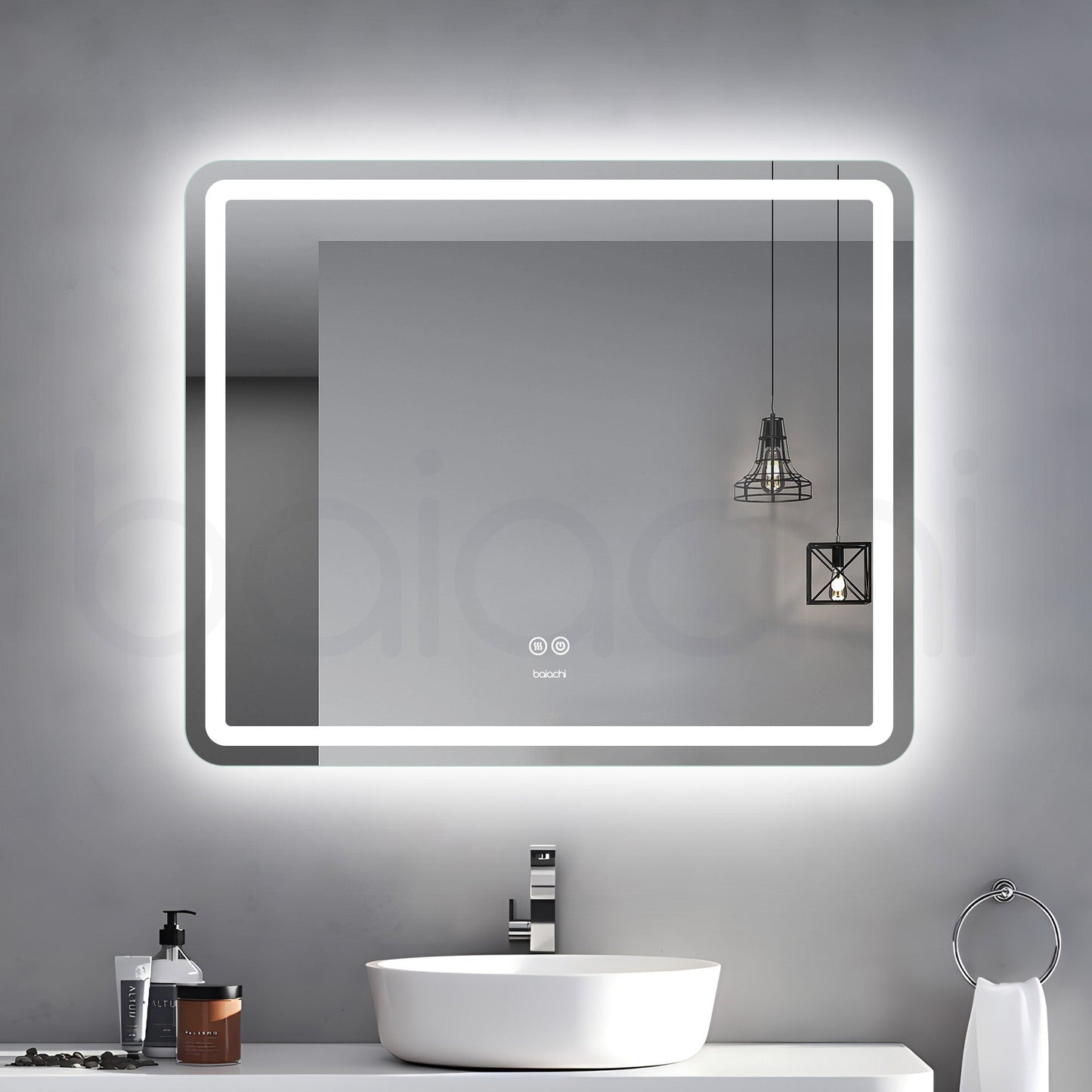 Baiachi 900x750 LED Rectangle Frameless Mirror