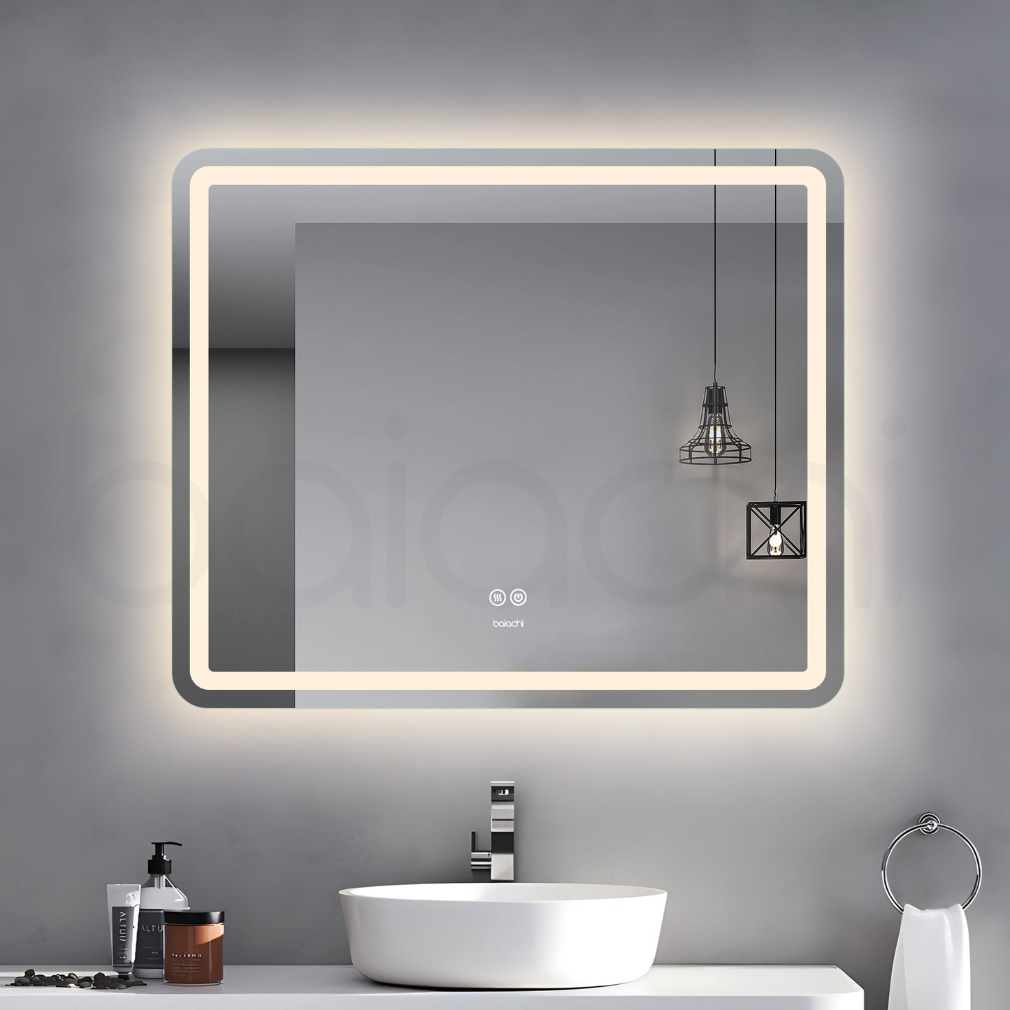Baiachi 900x750 LED Rectangle Frameless Mirror
