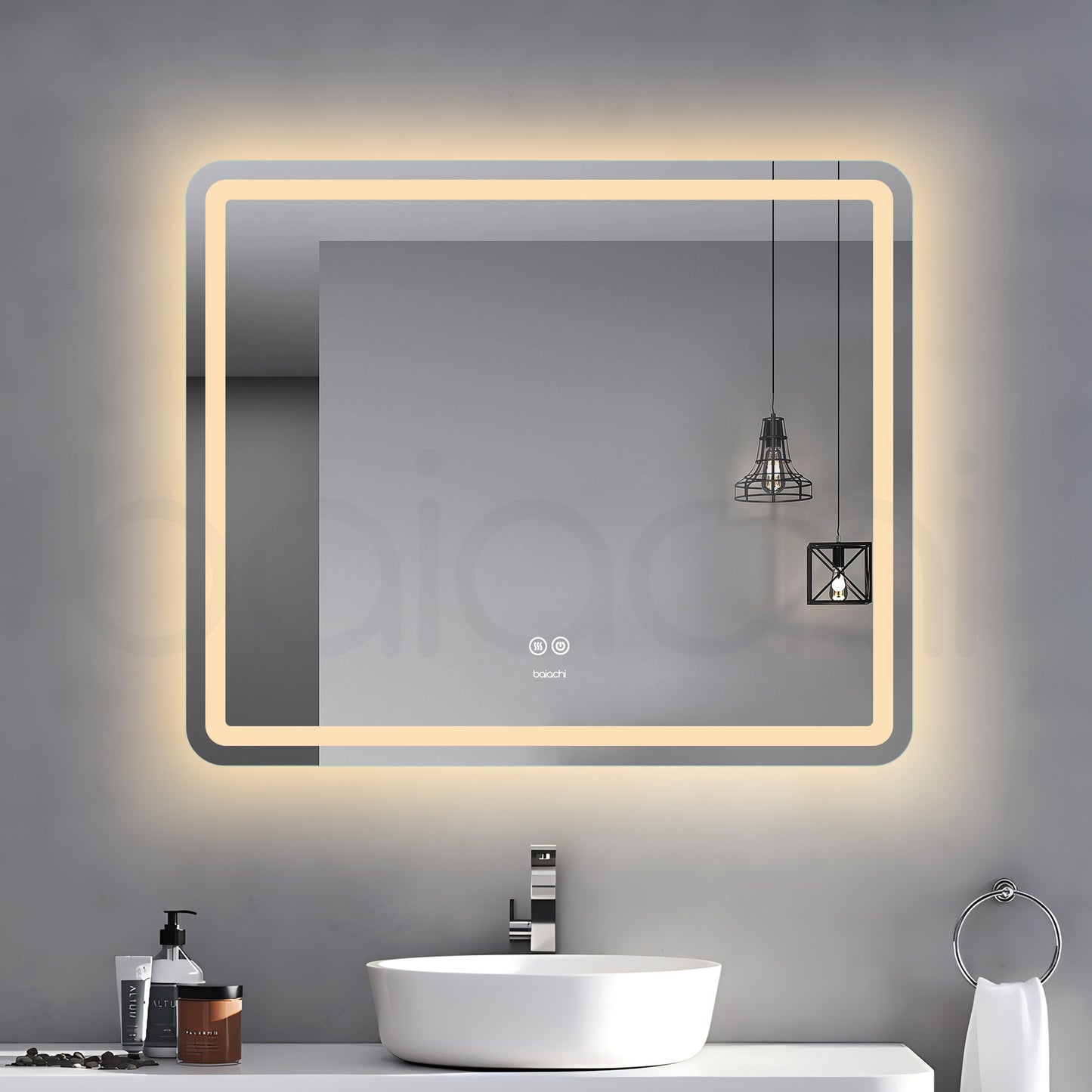 Baiachi 900x750 LED Rectangle Frameless Mirror