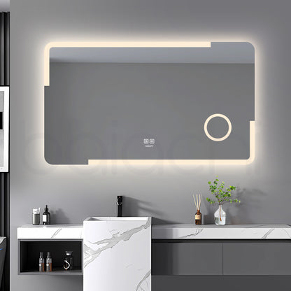 Baiachi LED Square 1200x800mm Anti-Fog Mirror with Magnifier