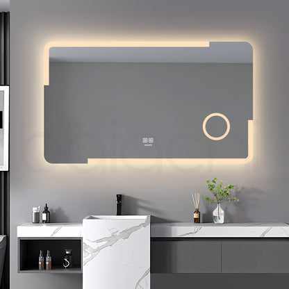 Baiachi LED Square 1200x800mm Anti-Fog Mirror with Magnifier