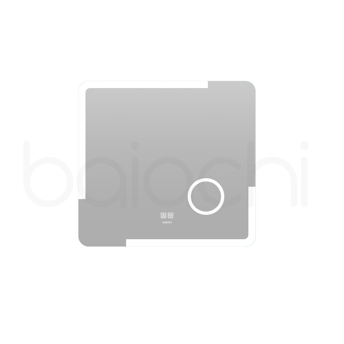 Baiachi LED Square 750x700mm Anti-Fog Mirror with Magnifier