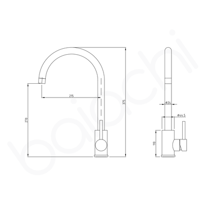 Baiachi Moreton Slimline Sink Mixer Chrome