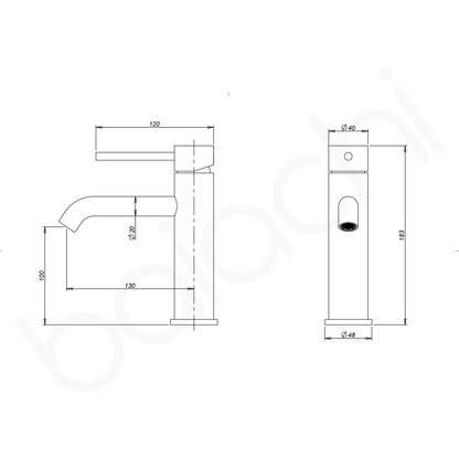 Baiachi Moreton Slimline Basin Mixer Chrome