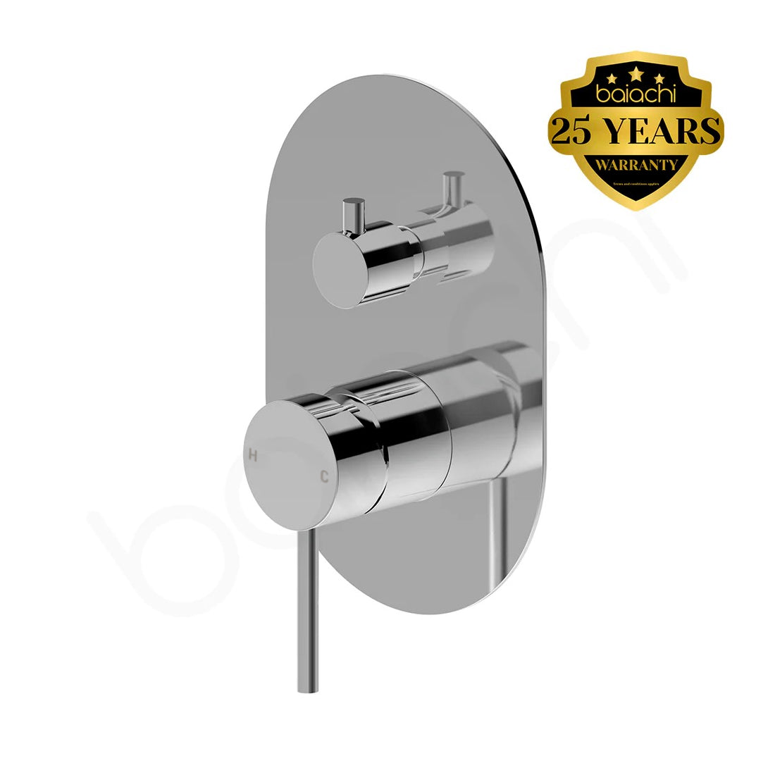 Baiachi Moreton Slimline Wall Diverter Mixer Chrome