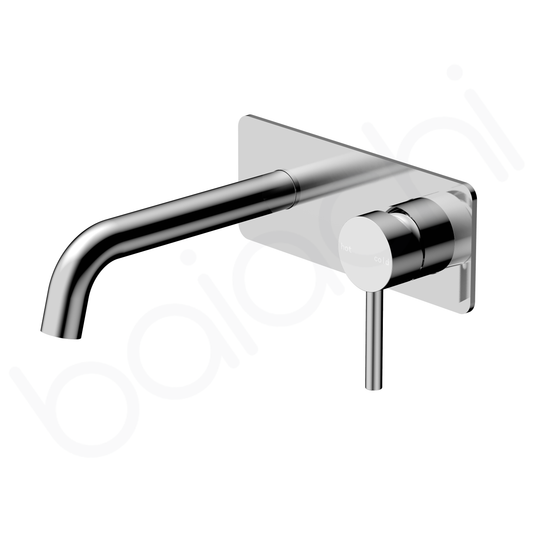 Baiachi Moreton Slimline Wall Basin Mixer Stainless Steel Chrome