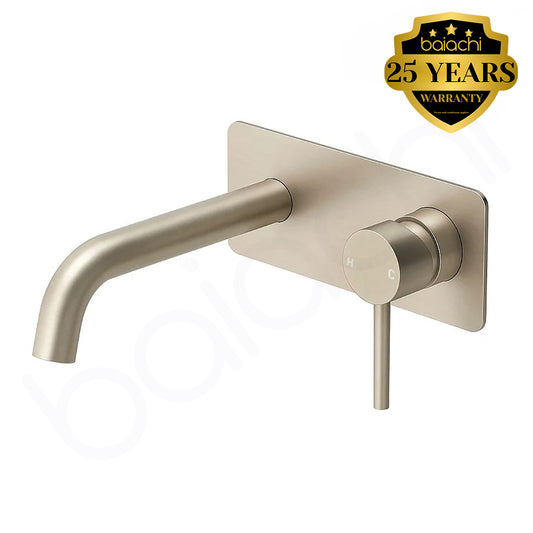Baiachi Moreton Slimline Wall Basin Mixer Brushed Nickel