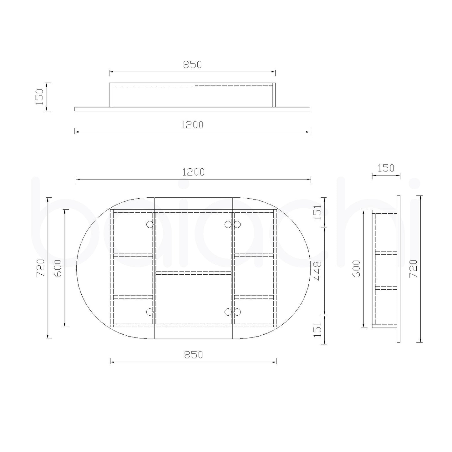 Baiachi Kewarra Bathroom Mirror Cabinet 12072