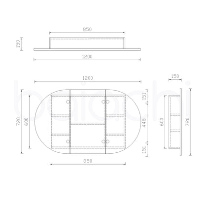 Baiachi Kewarra Bathroom Mirror Cabinet 12072