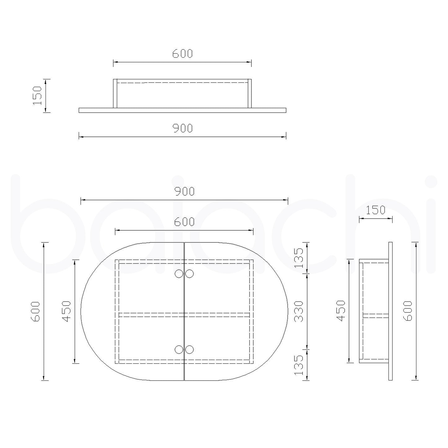 Baiachi Manoora Bathroom Mirror Cabinet 9060